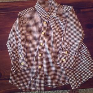 Crewcuts purple and white plaid button down